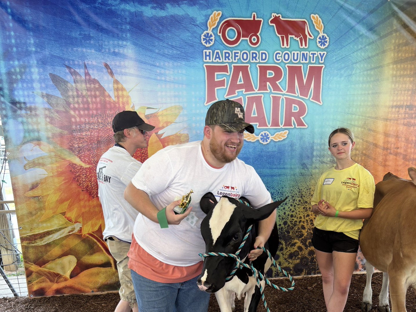 Austin and Applejuice the cow at the Harford County Farm Fair