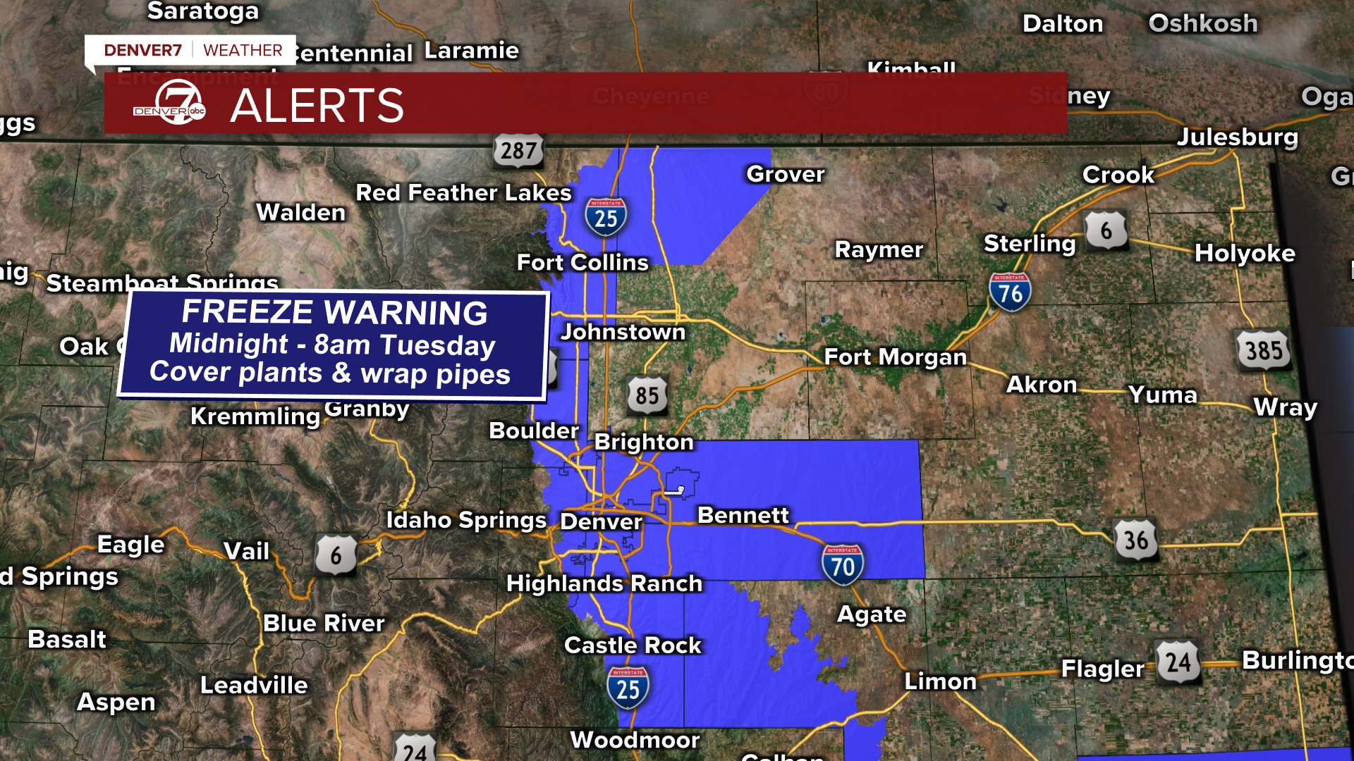 Freeze Warning until 8am 10/20