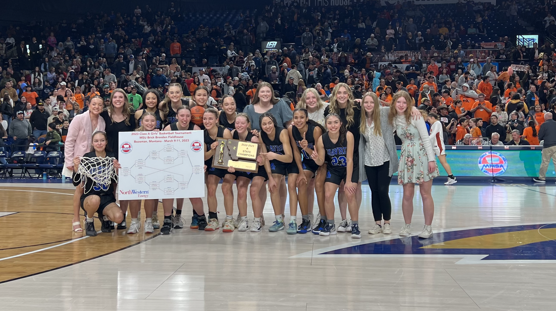 Havre Blue Ponies win third-straight State A Girls Championship.