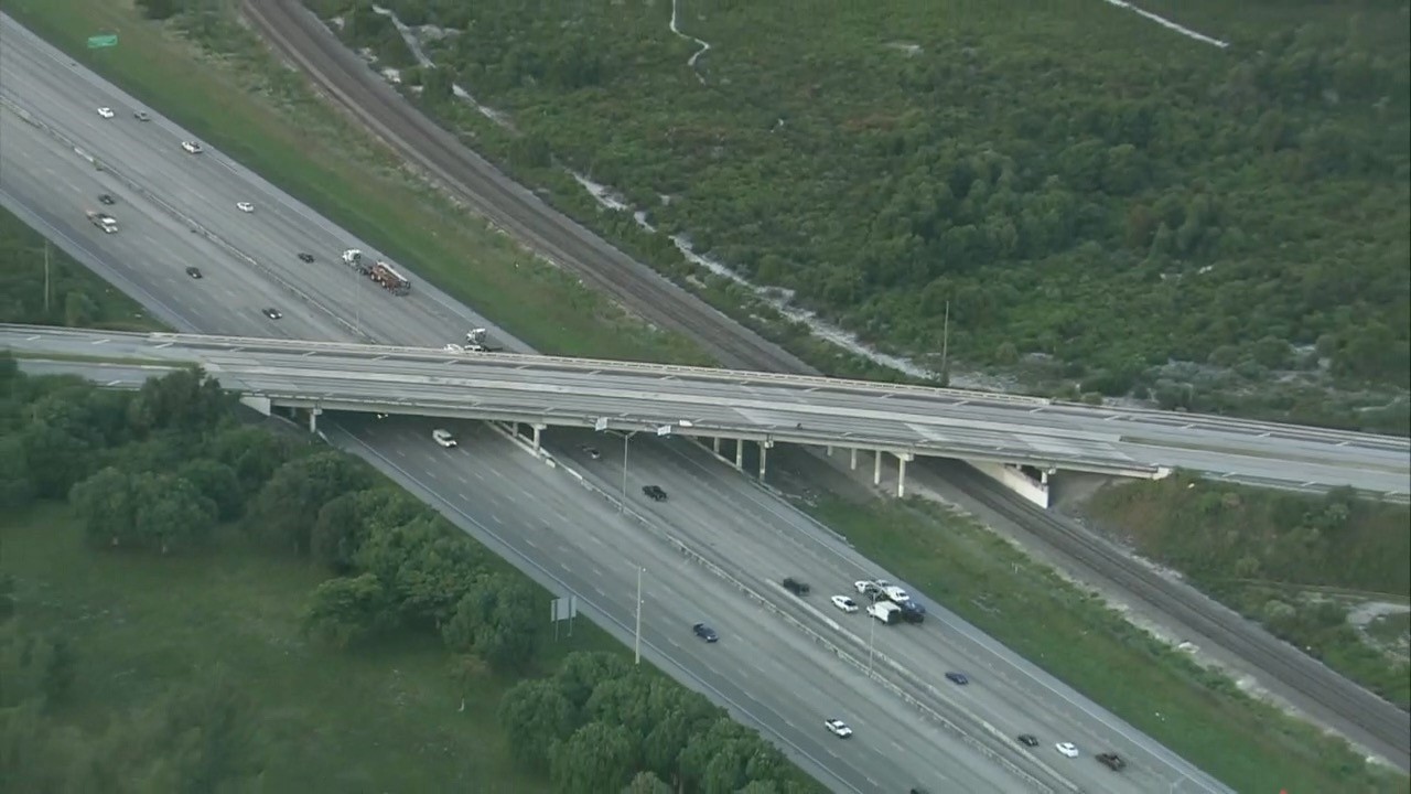 Clint Moore Road I-95 overpass aerial