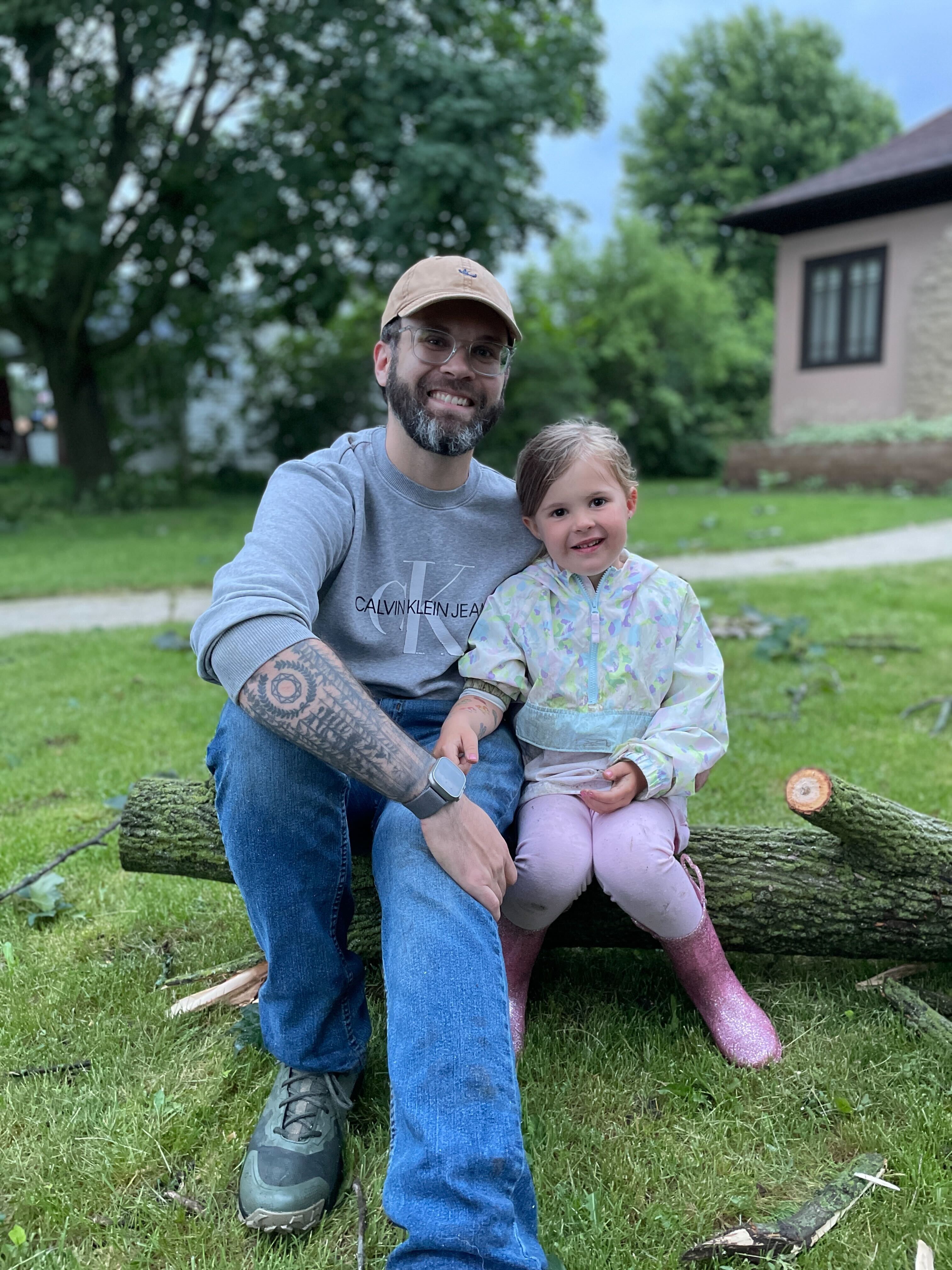 Kyle Lange and his daughter