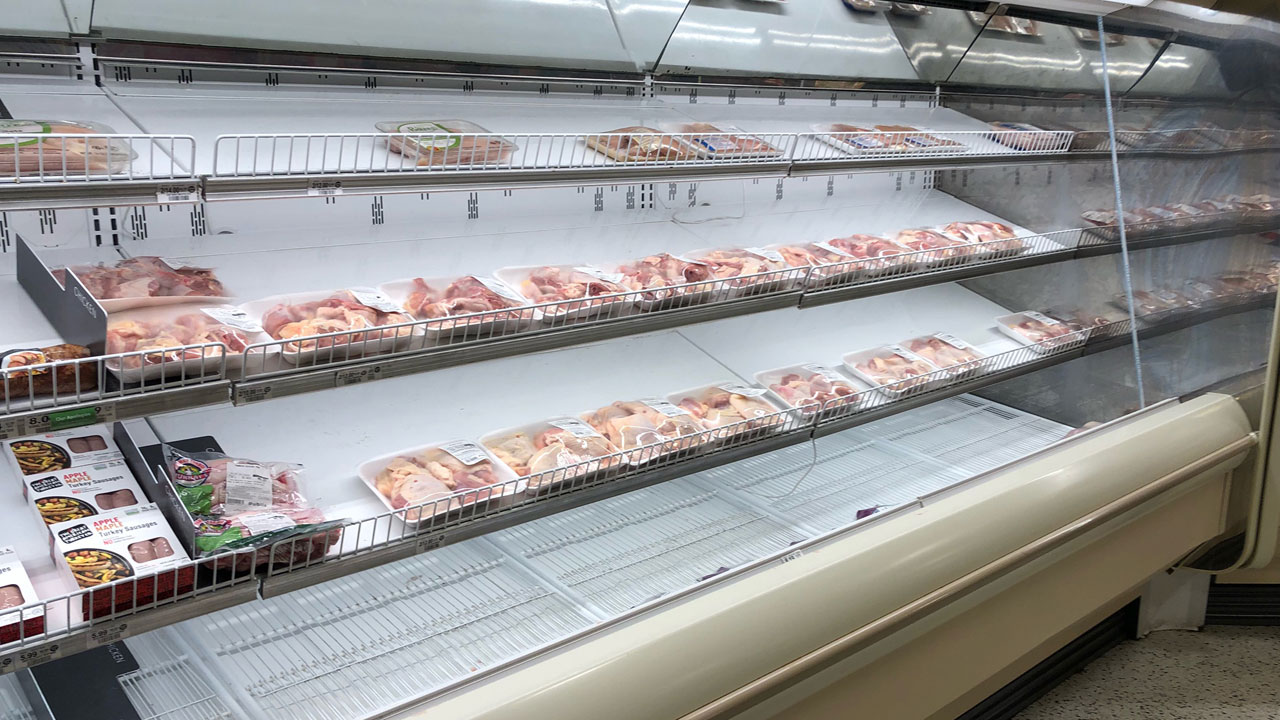 Meat shelf at a Lake Park grocery, Jan. 12, 2022