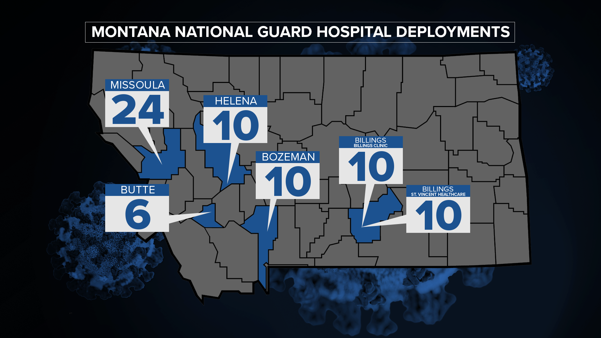 National Guard MT Hospitals Map