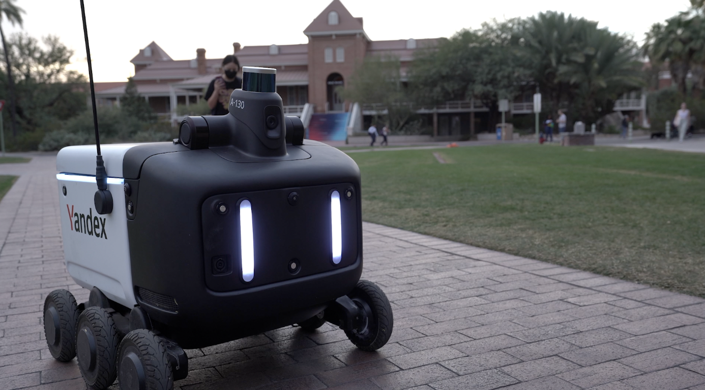 Food delivery robots at the University of Arizona 