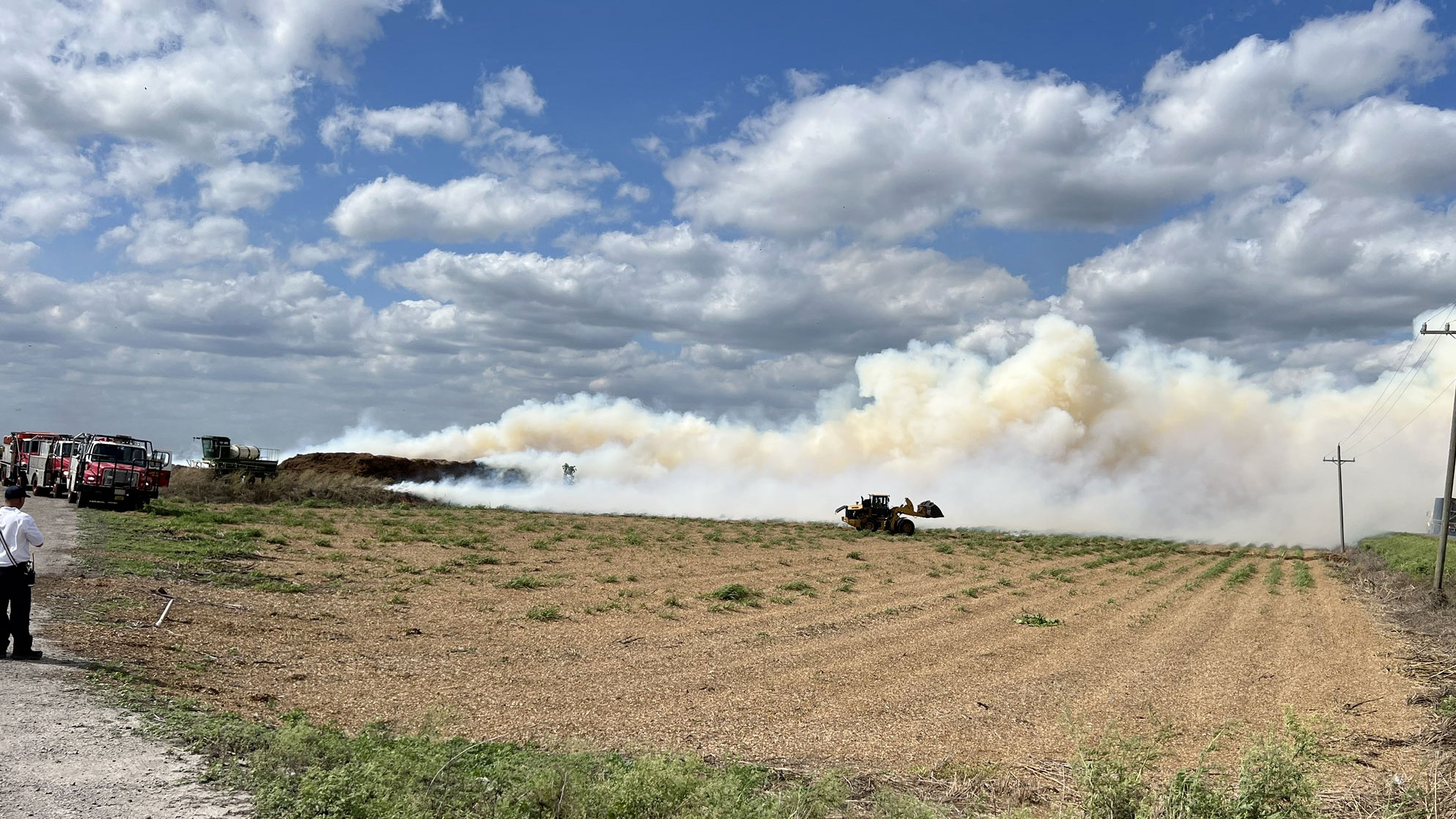 A large brush/mulch fire southeast of Belle Glade was causing a substantial amount of smoke on Feb. 12, 2024.