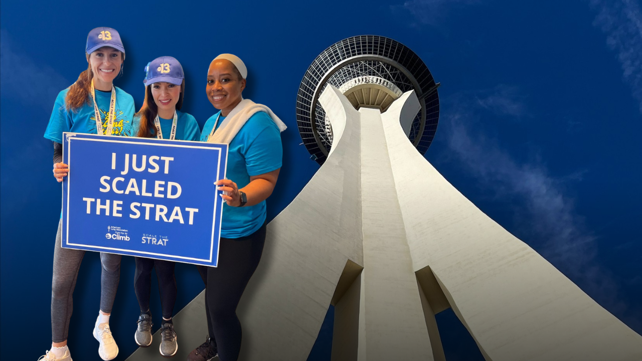 Las Vegas locals and visitors scale the Strat to raise money for lung health