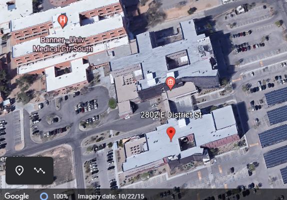 Tucson police responded to a shooting at Crisis Response Center, 2802 E. District Street Wednesday. Police say a man entered the lobby, shot a gun, then left before police arrived. Photo via Google Earth.