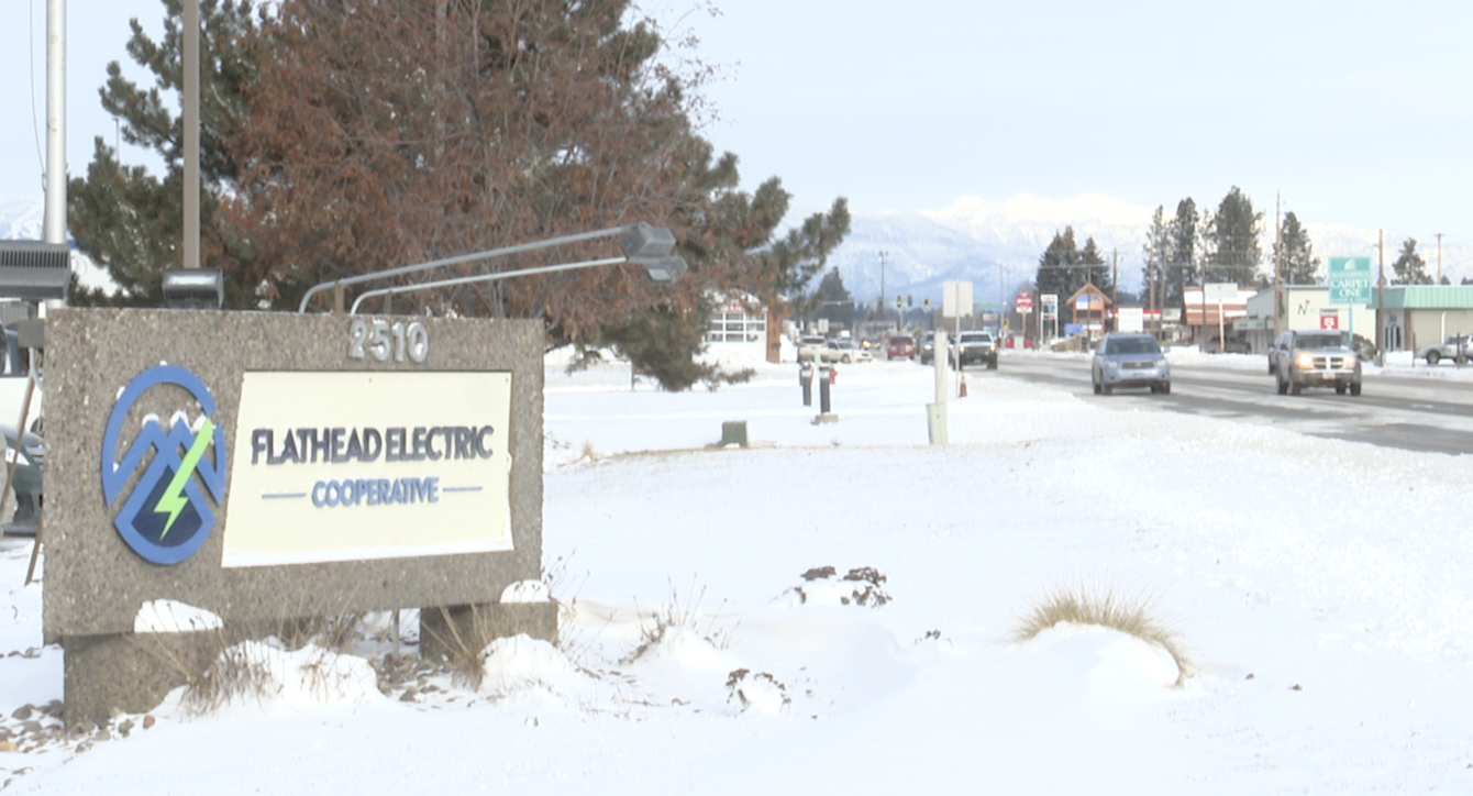 Flathead Electric Cooperative Sign Winter