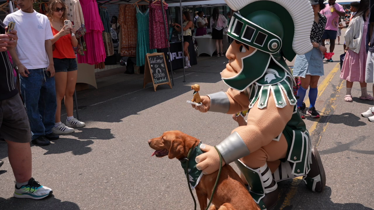 Zeke the Wonder Dog and Sparty attend fourth annual Glam Jam