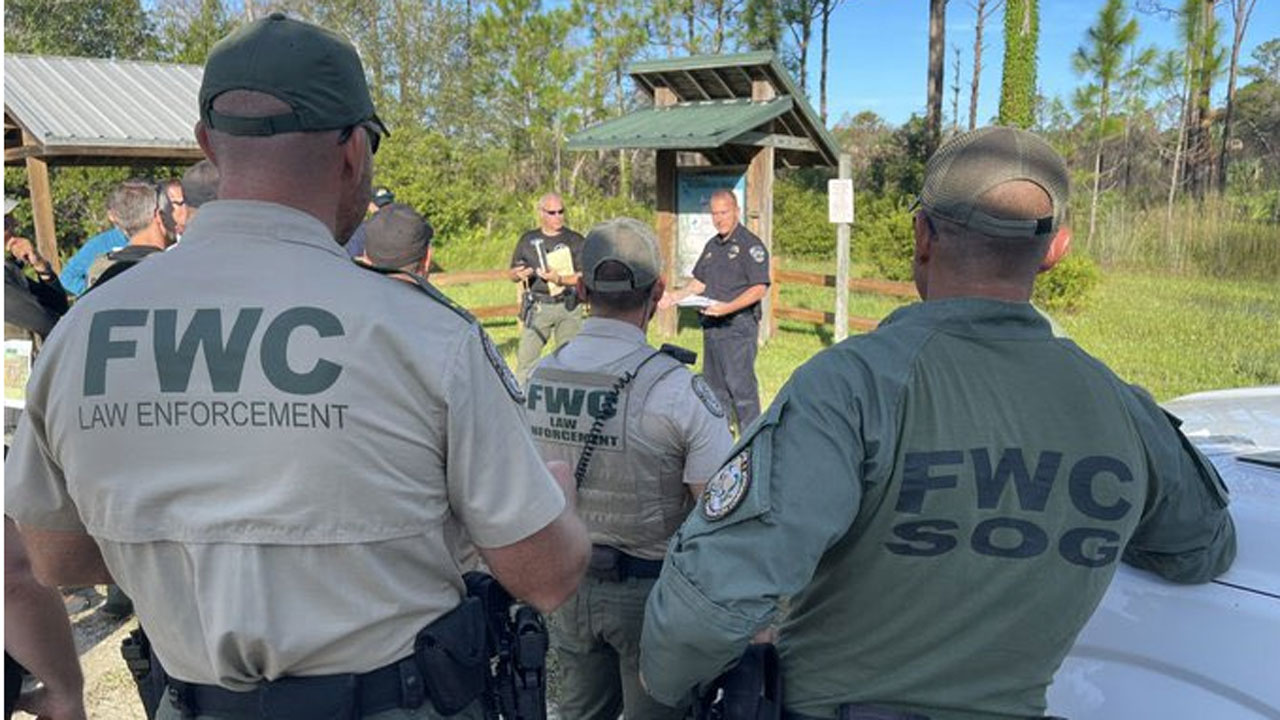 Officials search for Brian Laundrie at the Carlton Reserve in Sarasota County on Sept. 21, 2021