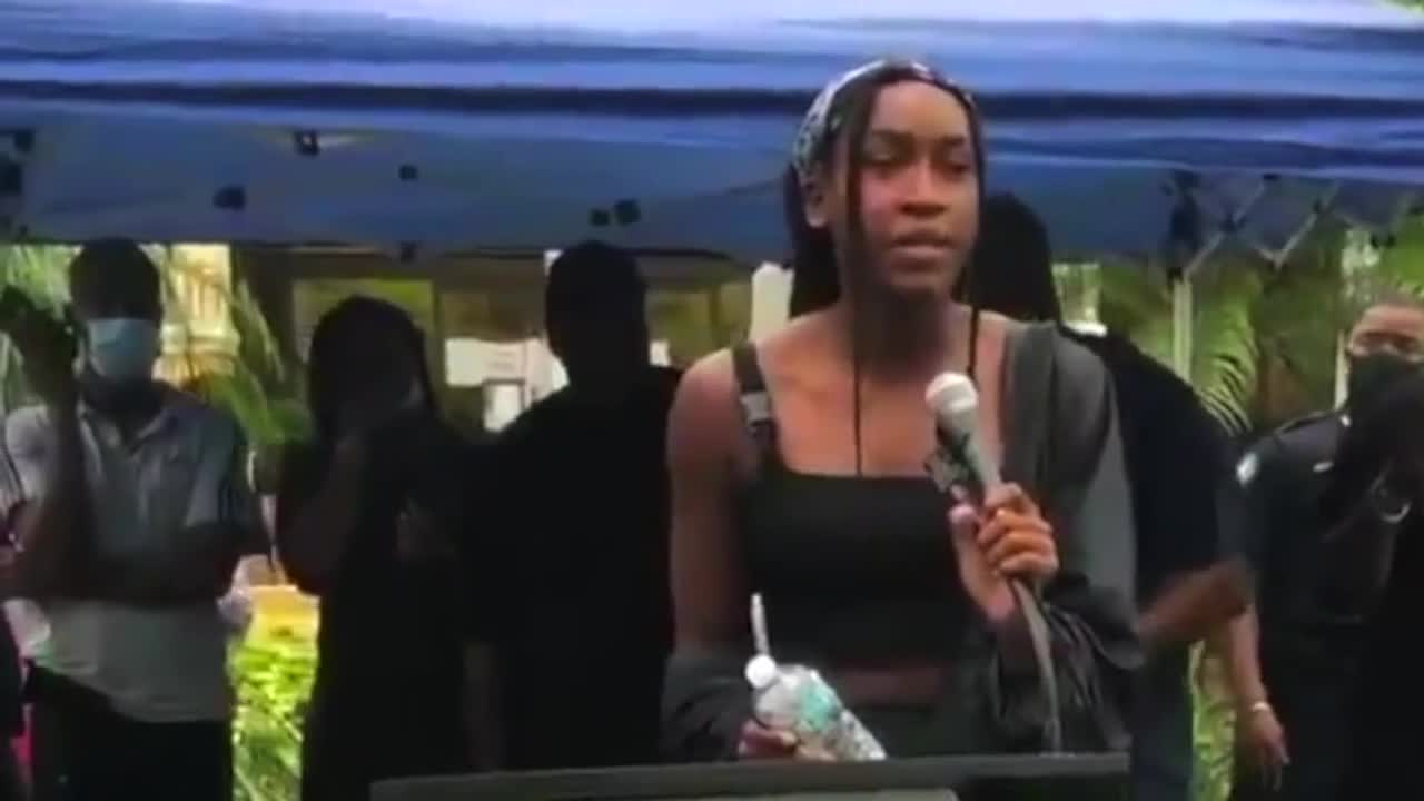 Coco Gauff at 'black lives matter' protest in Delray Beach