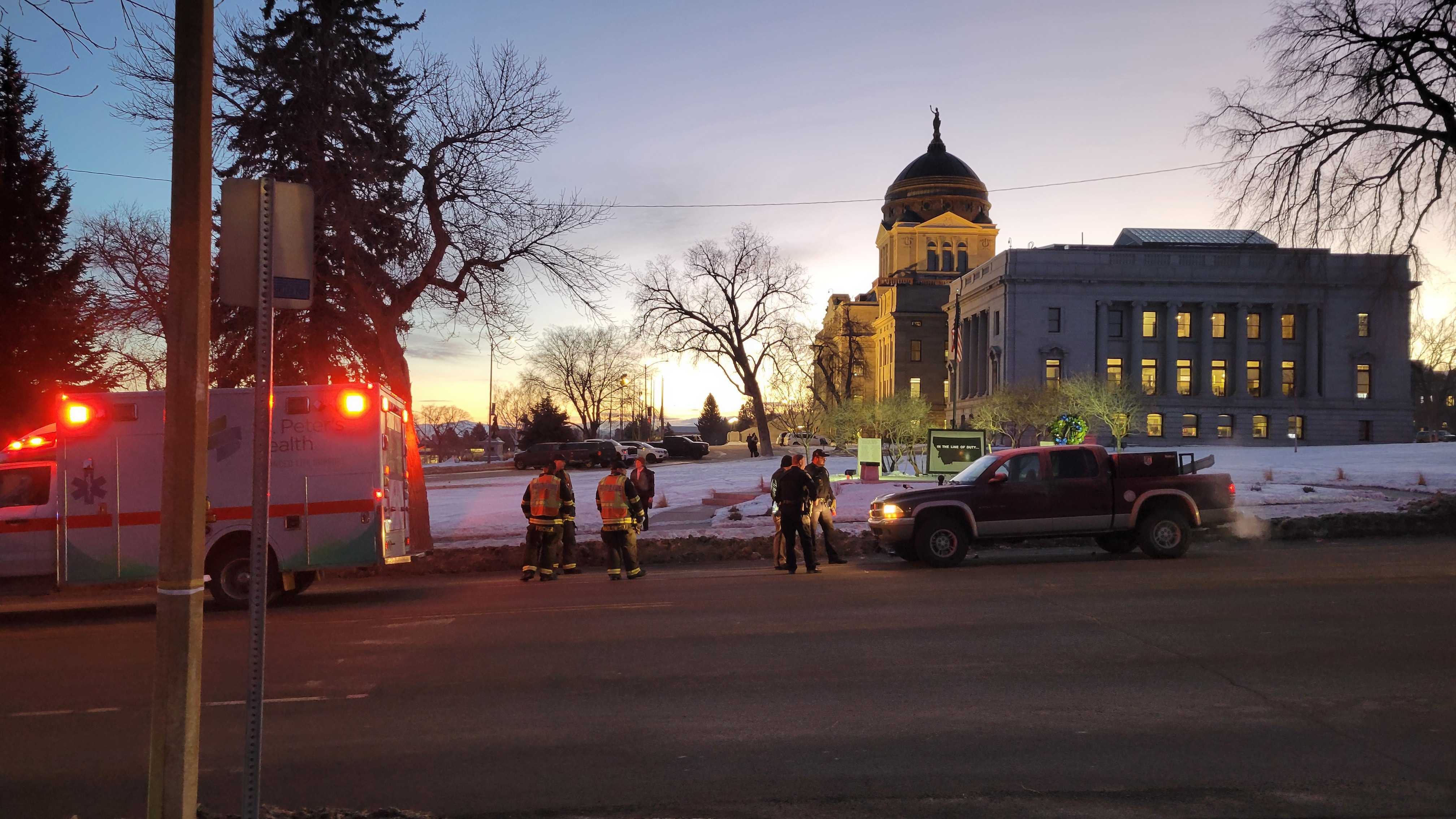 Pedestrian hit by State Capitol