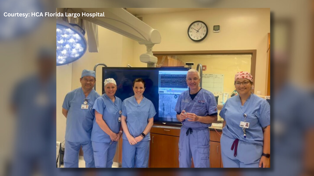 Dr. Jeffrey Brumfield and the HCA Florida Largo Hospital electrophysiology team 