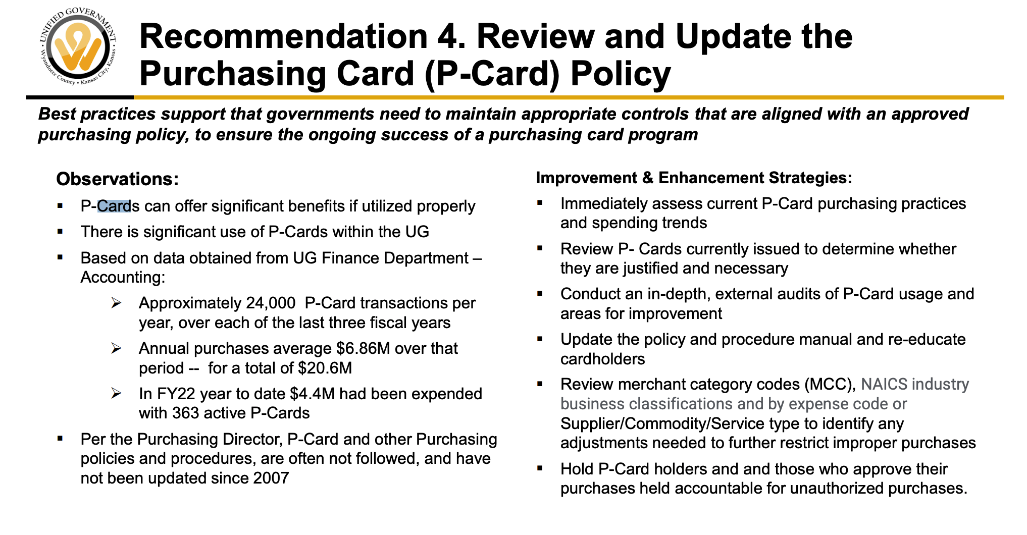 UG purchase card recommendations