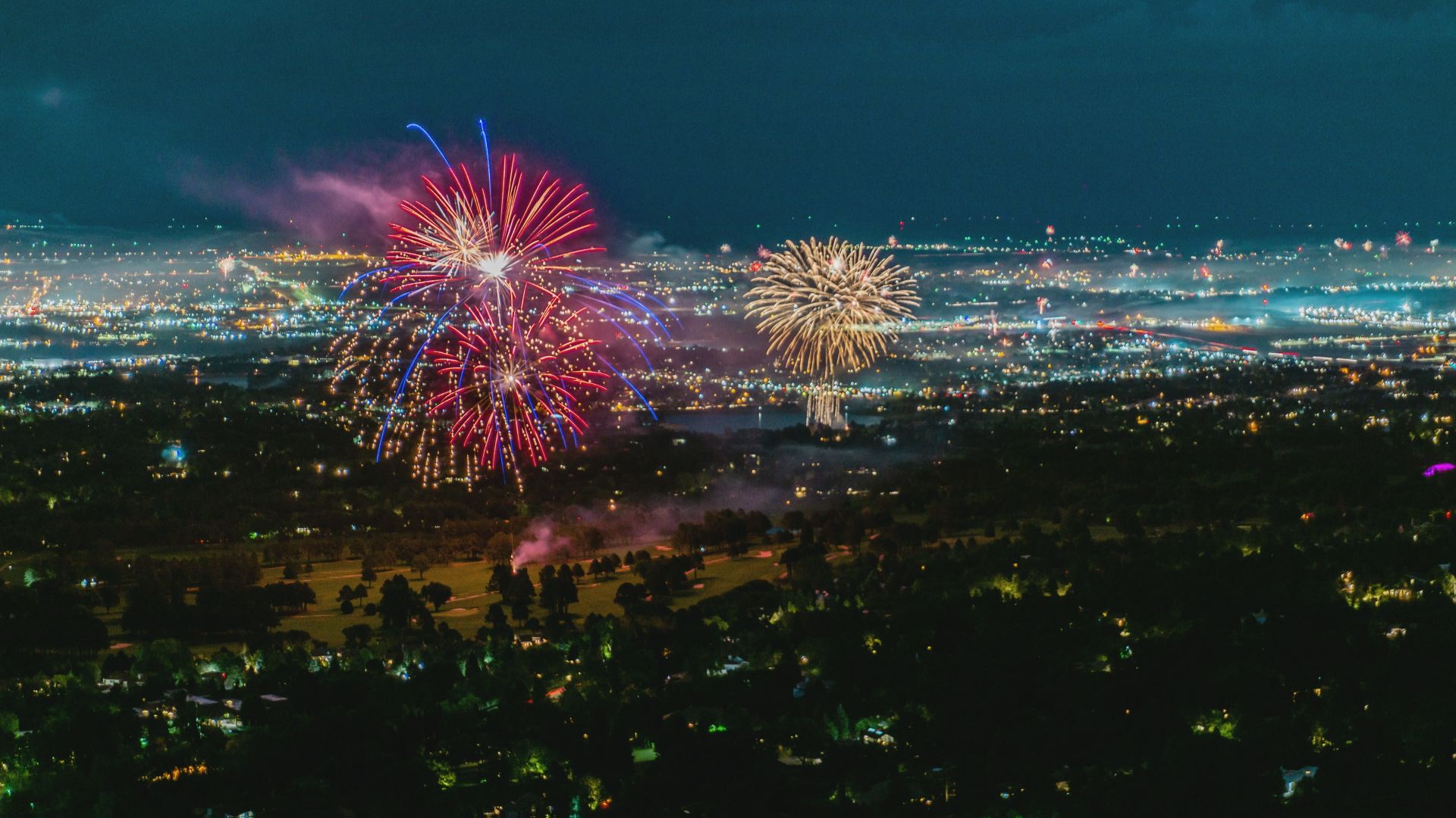 Fourth of July fireworks over Colorado Springs