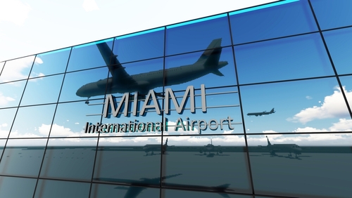 A sign at Miami International Airport.