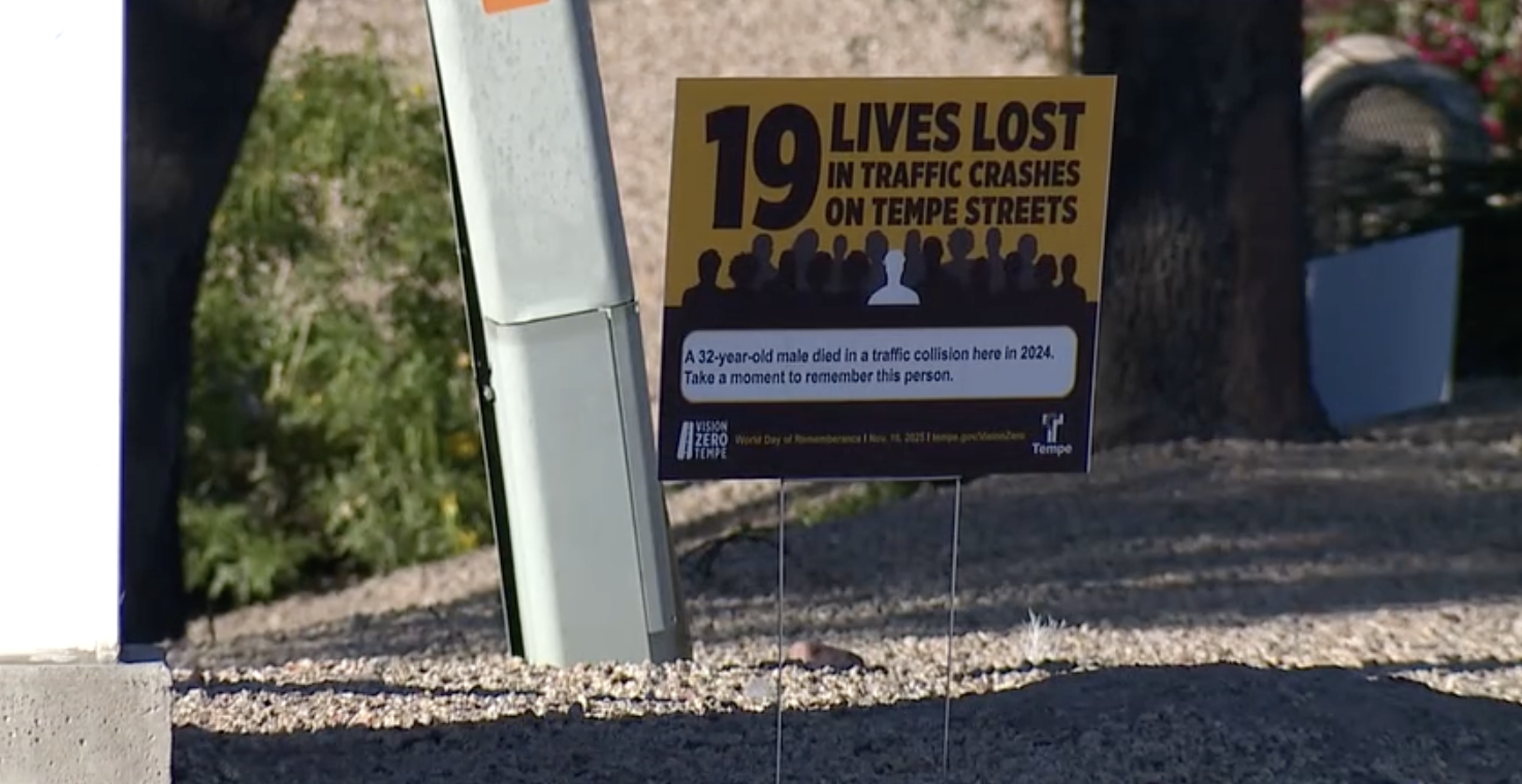 tempe traffic death memorial signs 