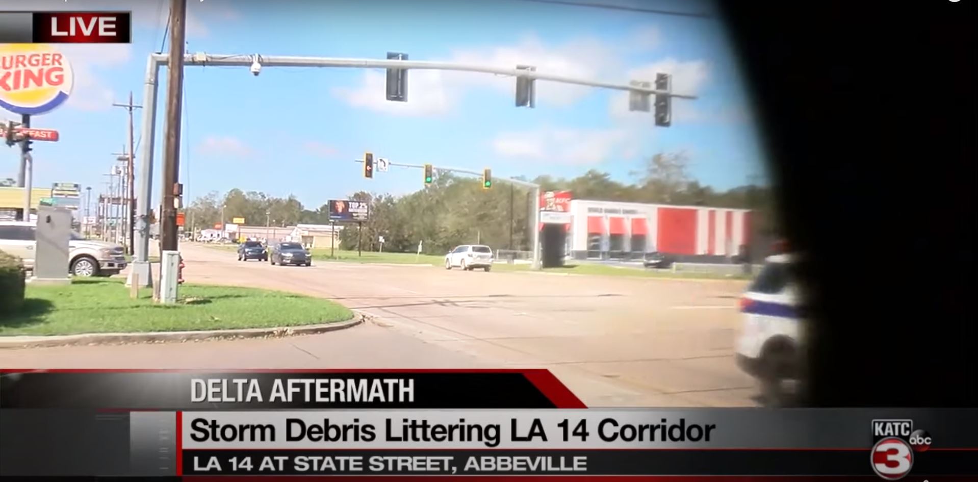 Storm Debris littering LA 14 corridor in Abbeville.JPG