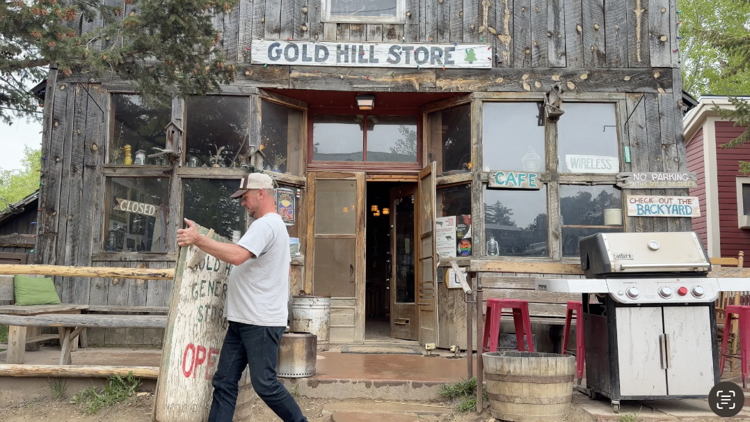 Putting the open sign out in front of the store