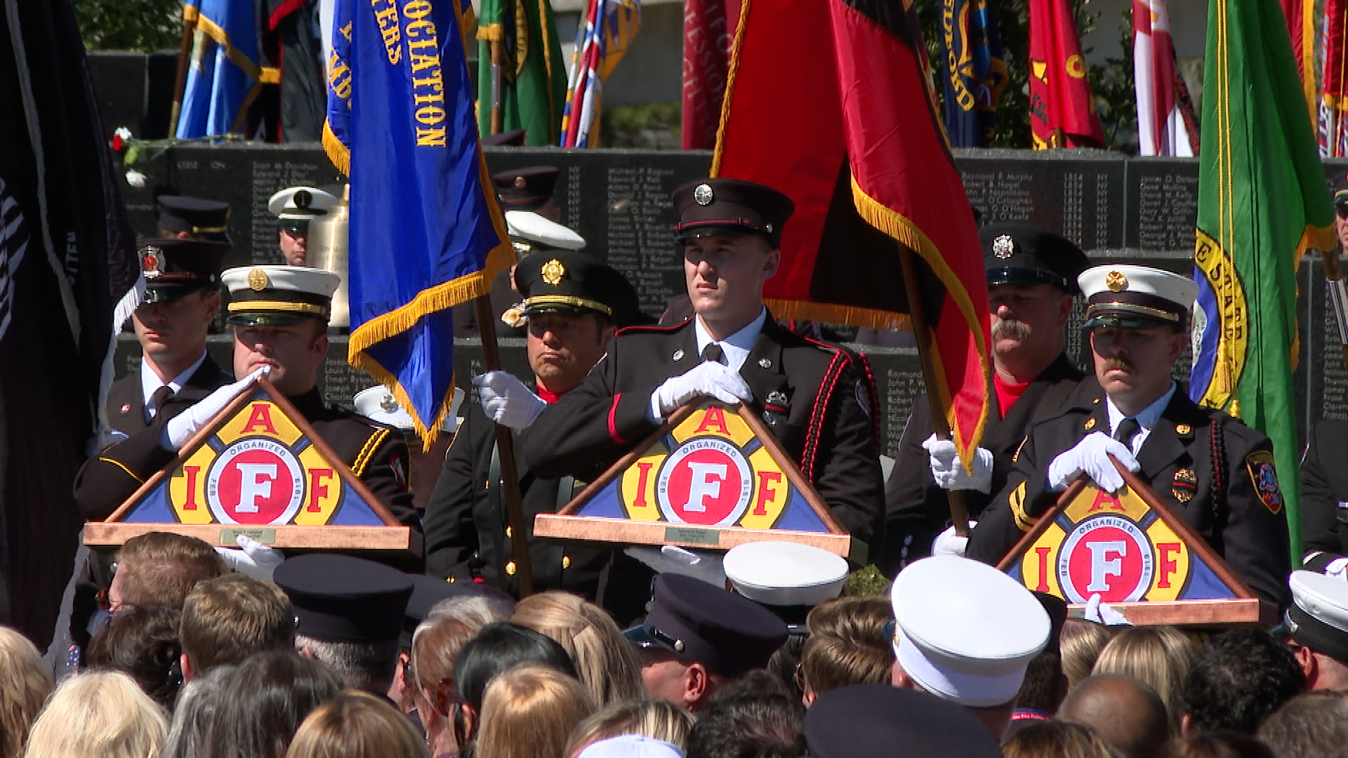 IAFF Memorial gives flags to the families of fallen firefighters