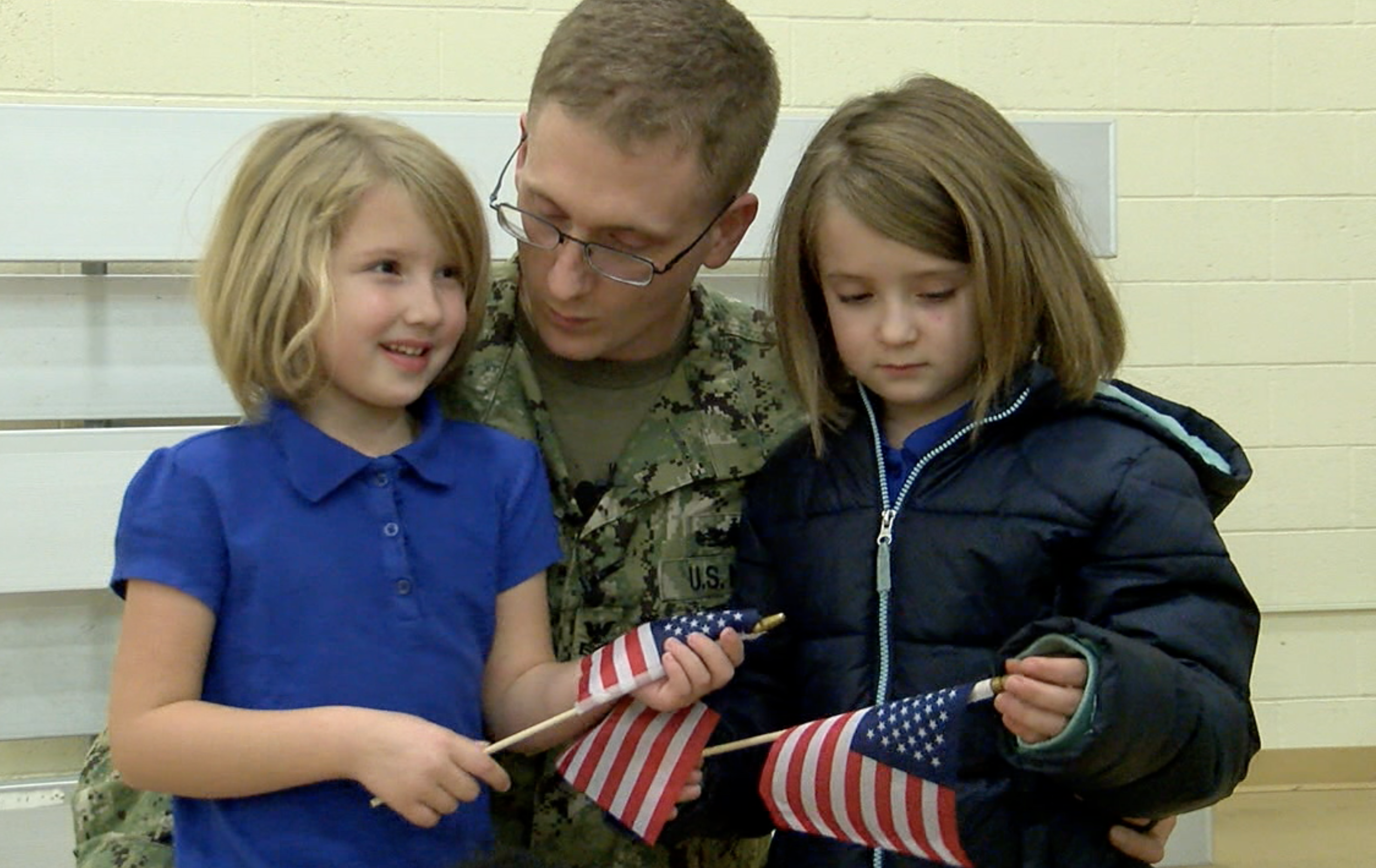 Navy family surprise reunion