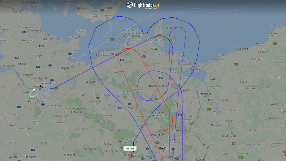 Airbus MSN272 Heart Flight Path