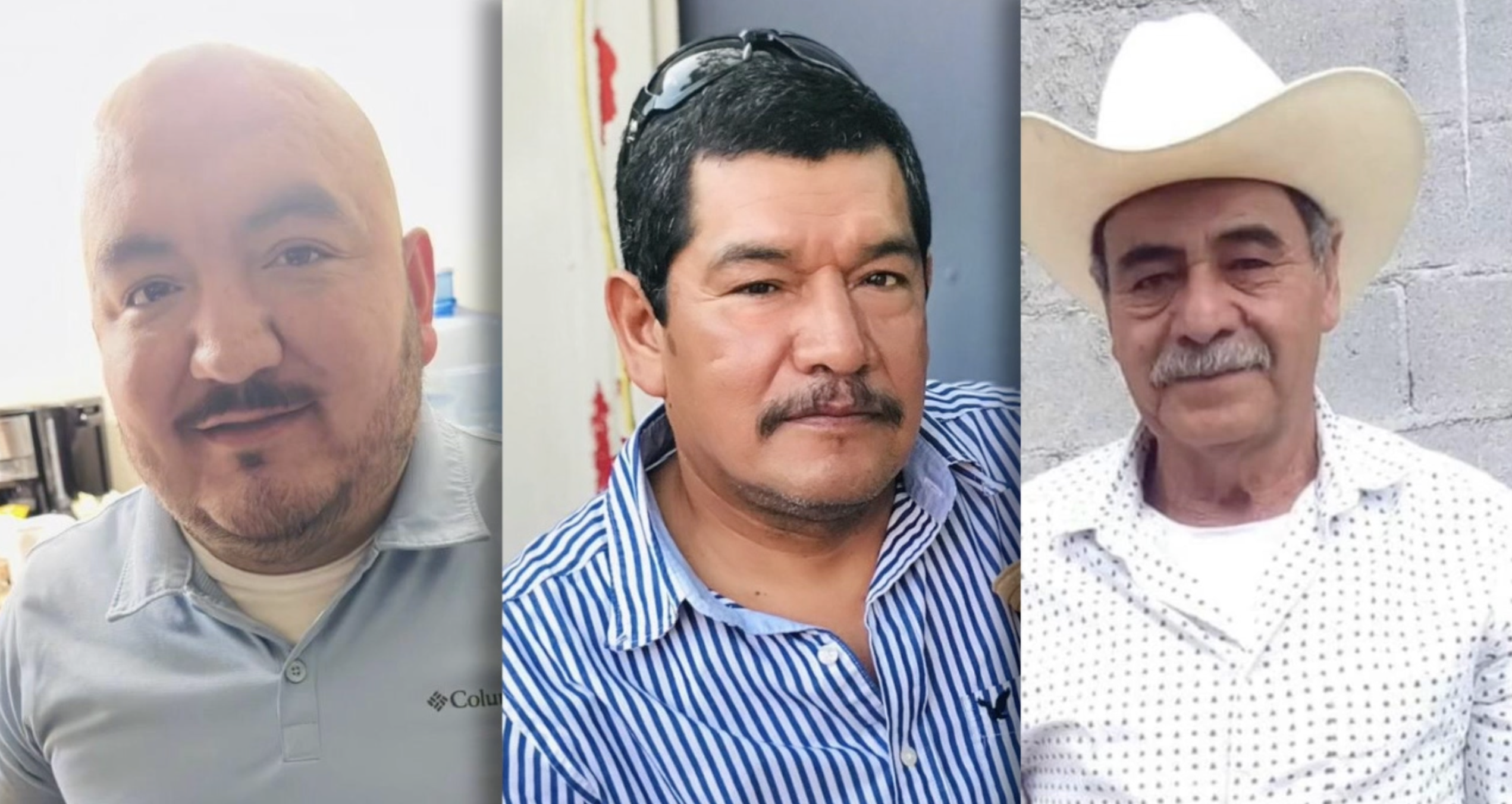 Victims of the crash: Suriel Galvan (left), Celerino Galvan (middle) and Antonio Martinez (right)