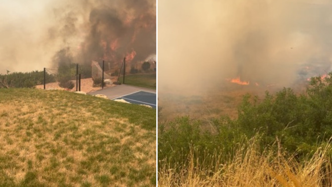 Large Vegetation Fire Burns in Washington Terrace, Smoke Visible Miles Away