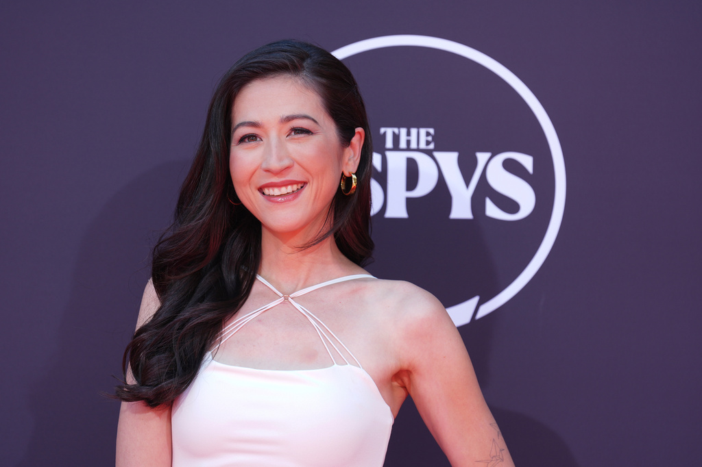 Mina Kimes arrives at the ESPY Awards at the Dolby Theatre in Los Angeles, Wednesday, July 16, 2025. 