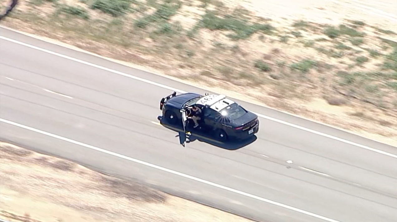 Man Jumps from CHP Cruiser