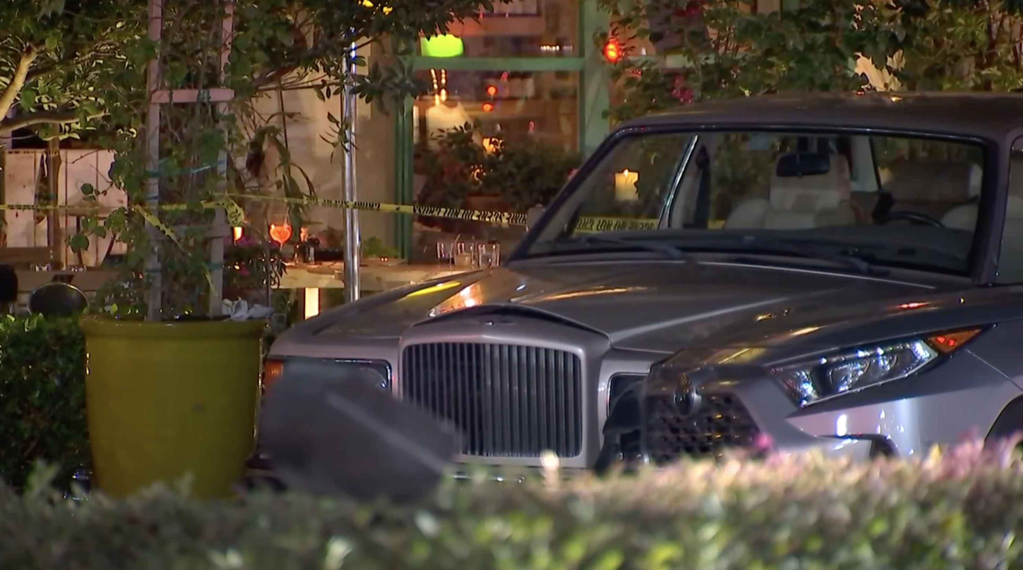 Car that crashed into outdoor dining area in Miami Beach, Feb. 25, 2022