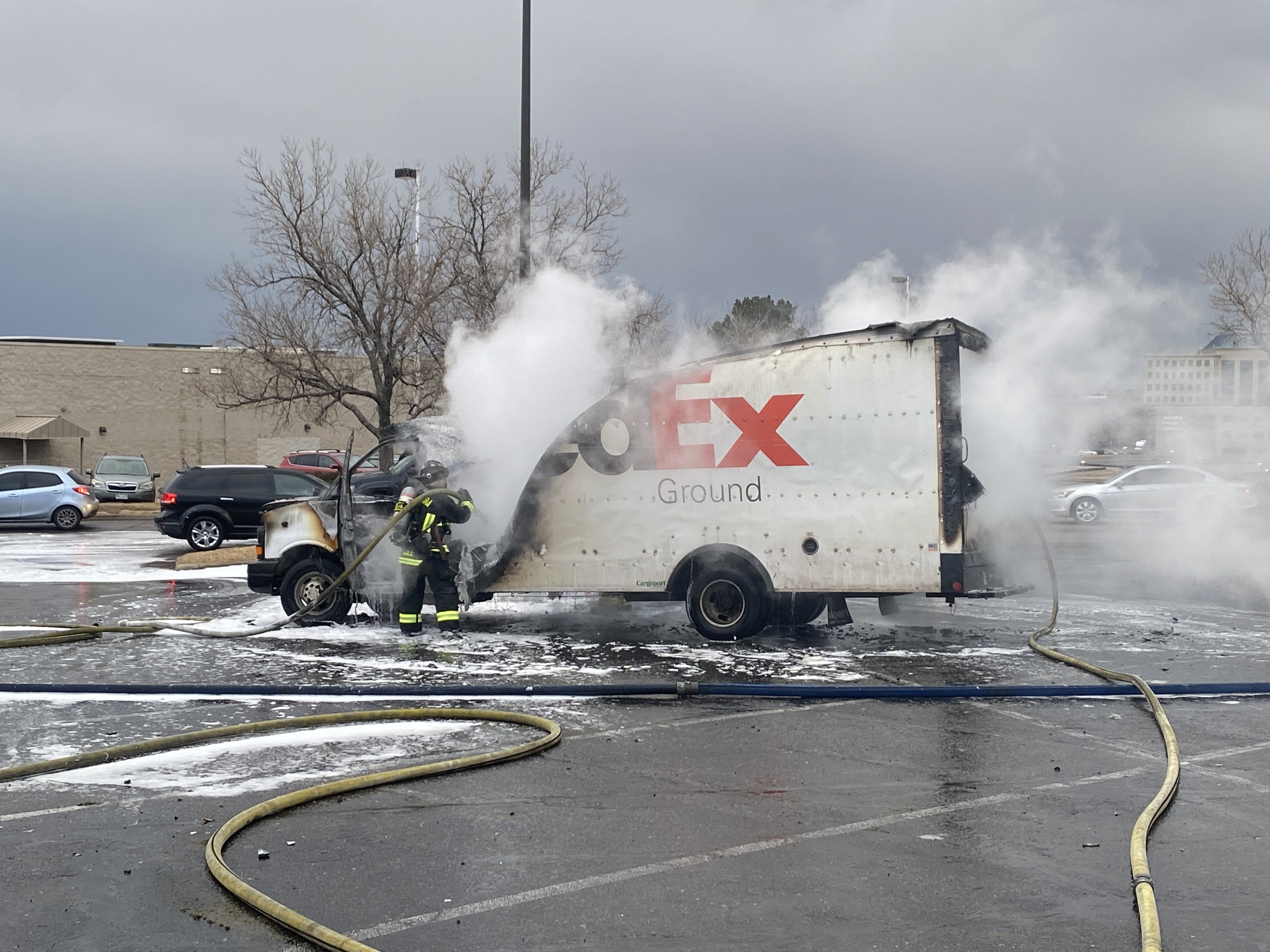 FedEx truck catches fire in aurora_Feb 14 2025_Aurora Fire Rescue