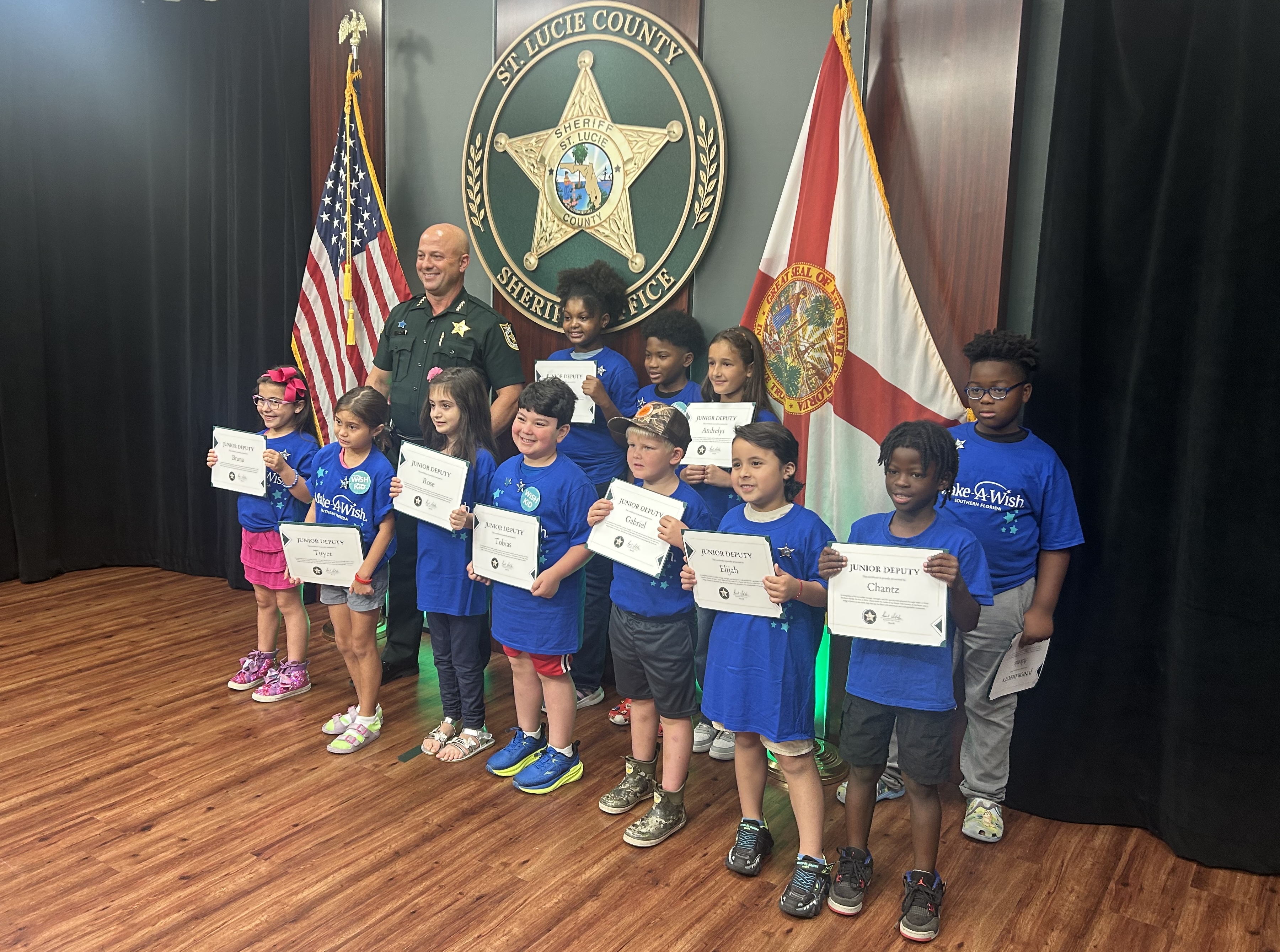 12 kids from the Make A Wish Foundation were sworn as junior deputies by St Lucie County Sheriff Richard Del Toro June 2026.jpeg