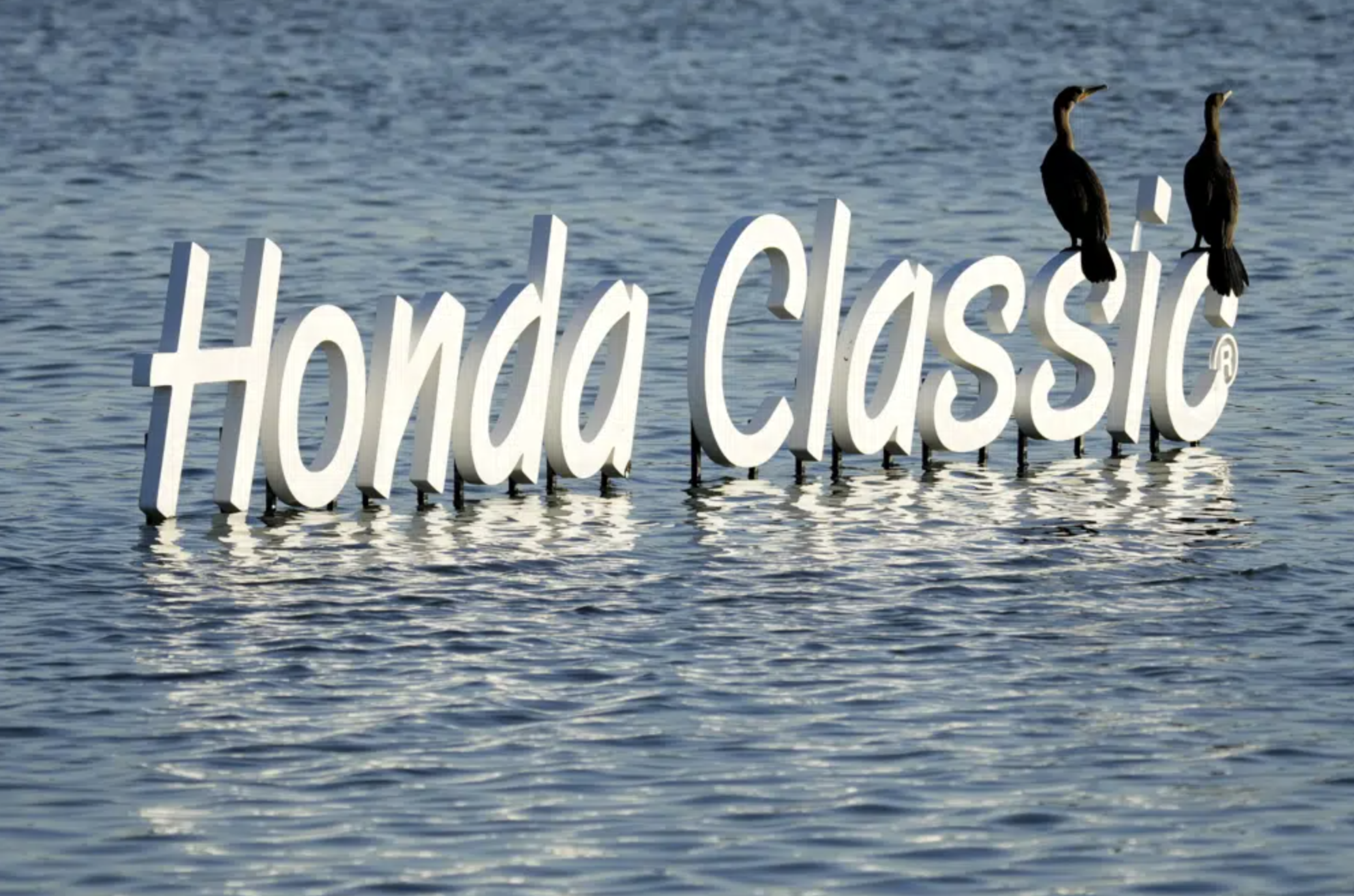 Honda Classic sign in water at PGA National, Feb. 26, 2023