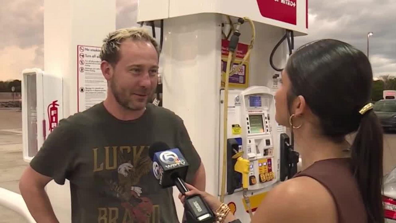 WPTV reporter Cassandra Garcia speaks to drivers in Palm Beach County on March 14, 2026, as they navigate higher gas prices.