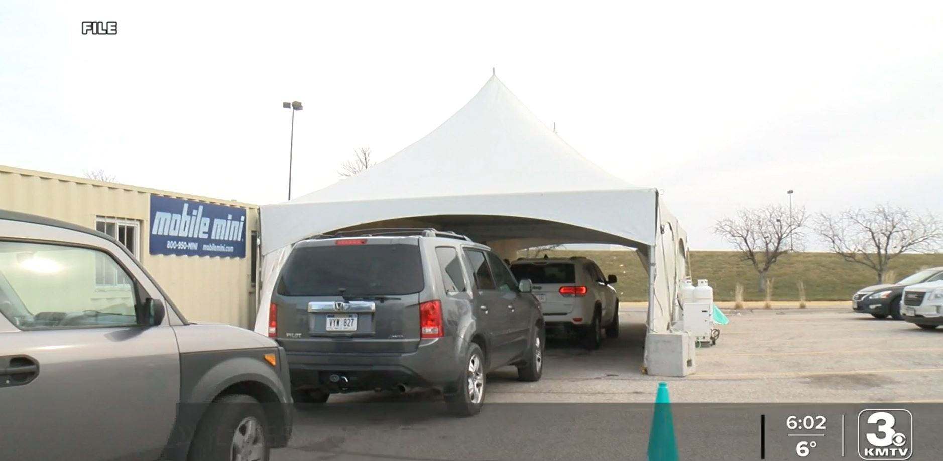 COVID-19 testing line Omaha