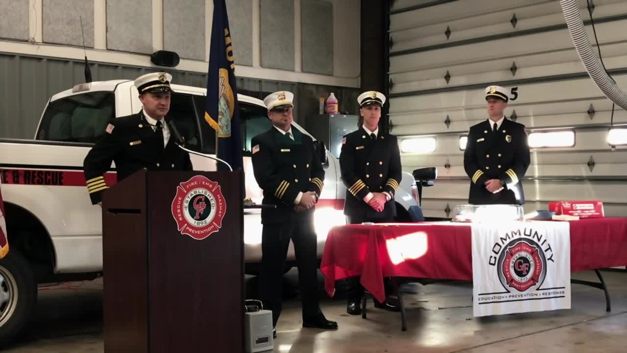 Nolan Eggen was sworn in at Fire Station 1 on Wednesday