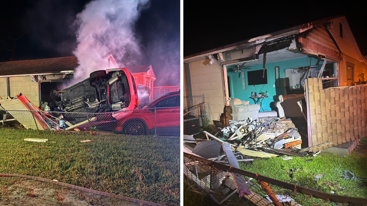 Car crashed into home and caught fire in St. Pete: SPFR