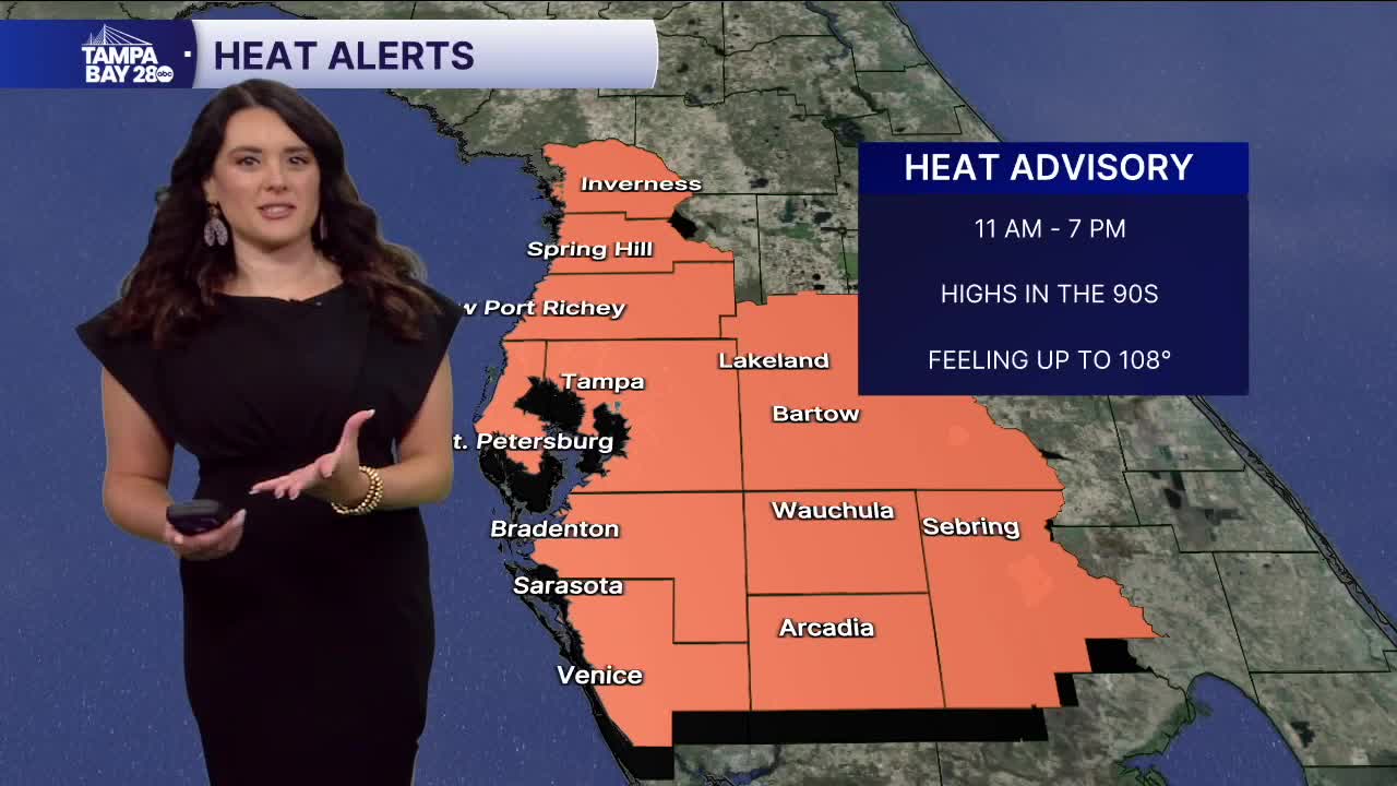 Forecast: Heat Advisory makes some spots feel up to 108 degrees