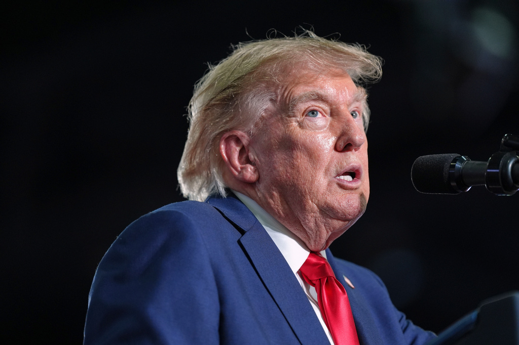 President Donald Trump speaks at a campaign rally for Sen. Darline Graham, R-S.C., at the Myrtle Beach Convention Center in Myrtle Beach, S.C., Friday, Aug. 21, 2026.