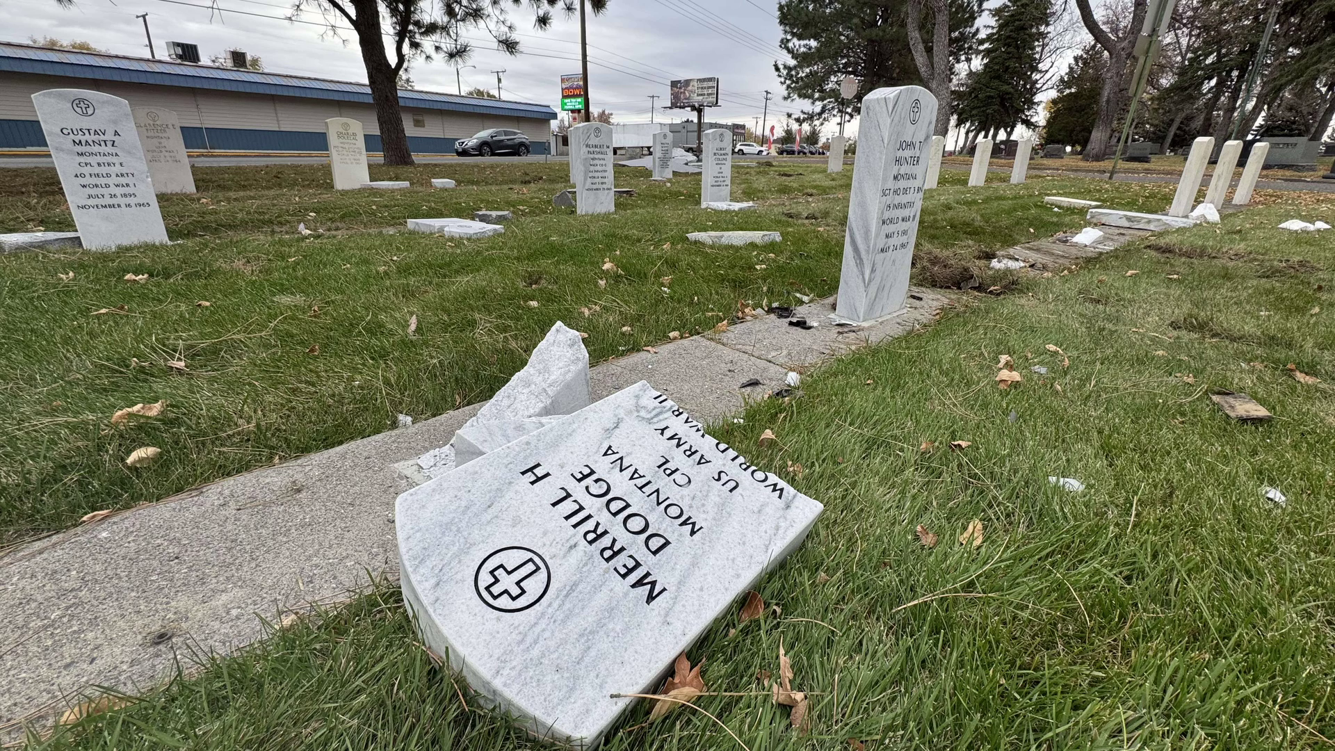 Driver damages 30 gravestones at Billings cemetery