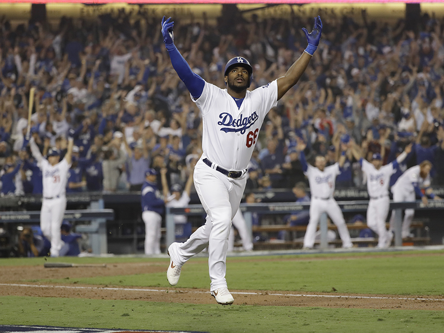 APTOPIX World Series Red Sox Dodgers Baseball yasiel puig