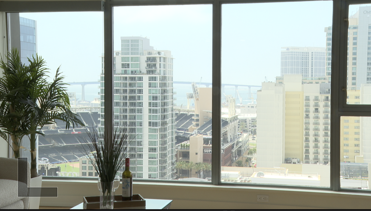 The view from a condo in the Gaslamp Quarter. 