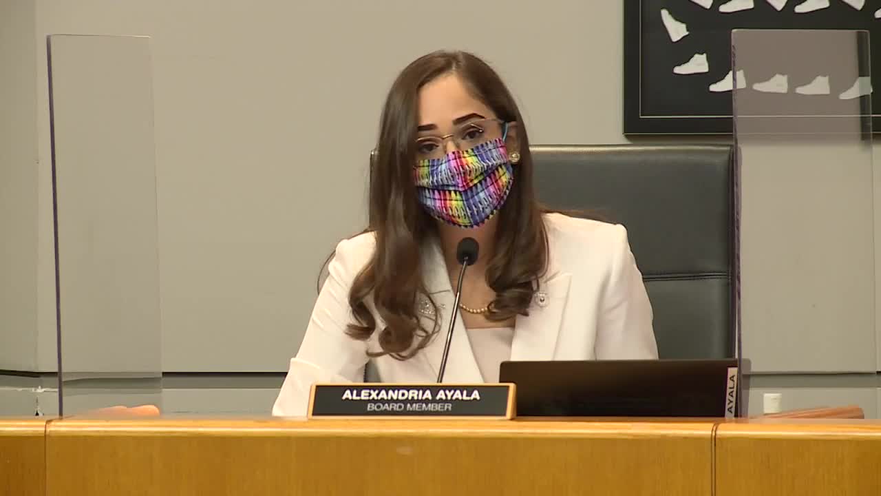 Alexandria Ayala first Palm Beach County School Board meeting, Nov. 17, 2020