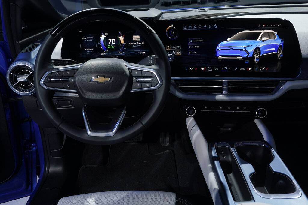 A 2024 Chevrolet Equinox EV 3LT is shown in Warren, Mich., Aug. 30, 2022. General Motors is preparing to roll out a $30,000 Chevy Equinox electric vehicle in the most popular part of the U.S. auto market. 