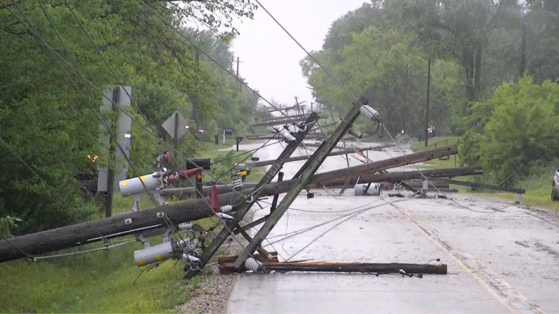 Downed power lines in Kenosha