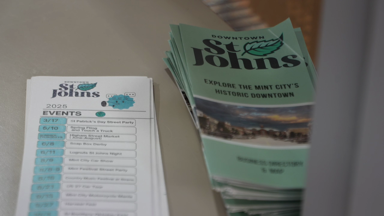 Promotional materials for downtown St. Johns