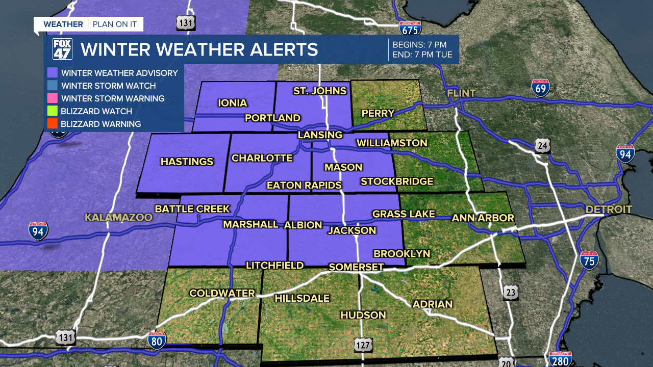 Winter Weather Advisory Goes into Effect Monday at 7 PM