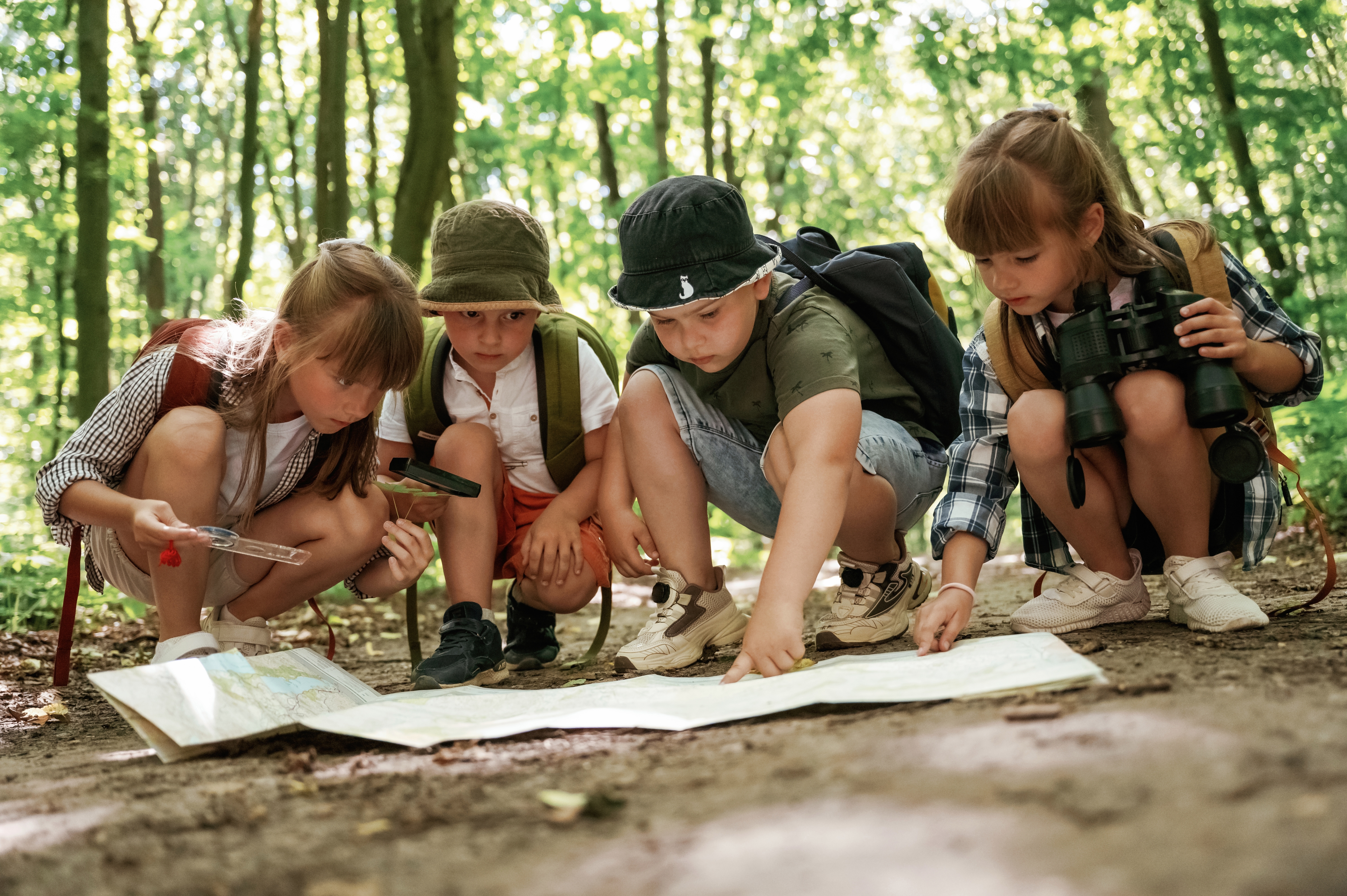 Kids exploring during a summer program. 