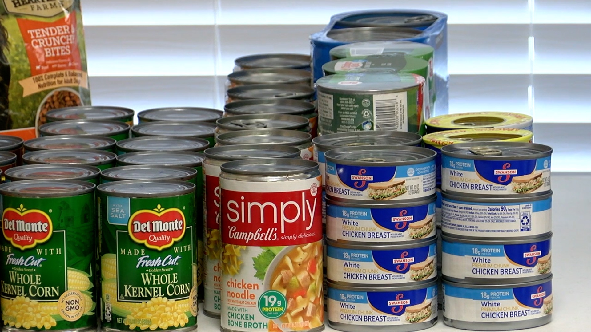 Donated canned goods